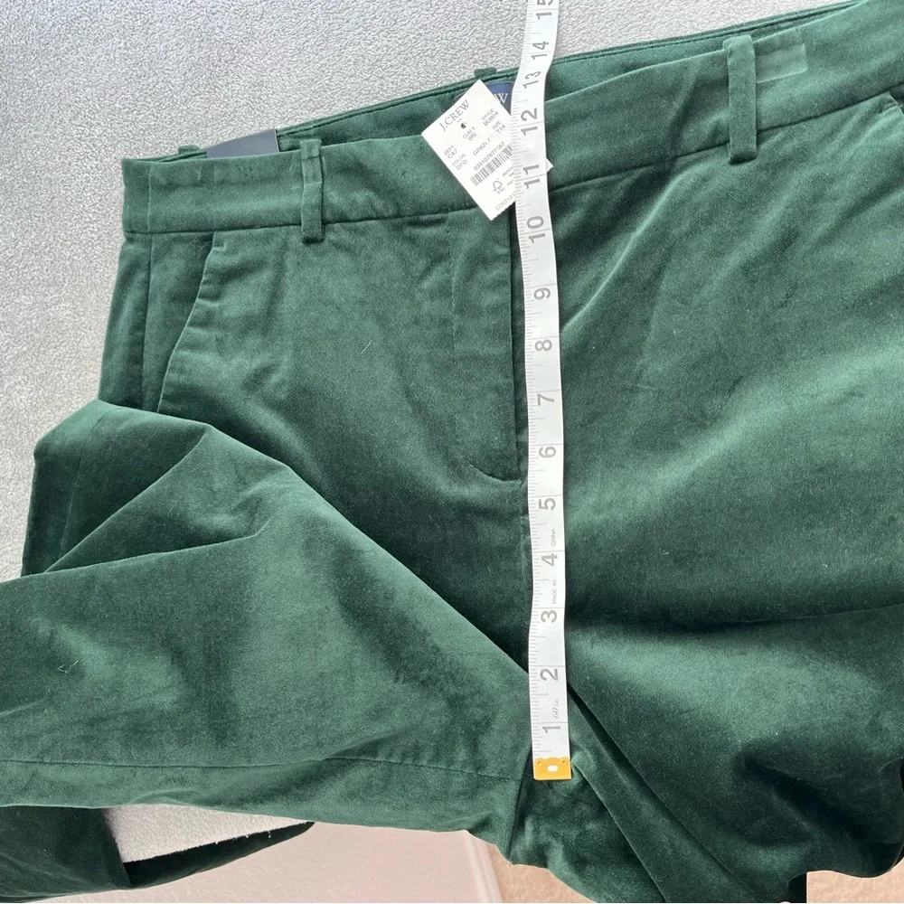 J.Crew NWT Velvet Kallie pant Darkest Forest size 14 Tall - Picture 7 of 11